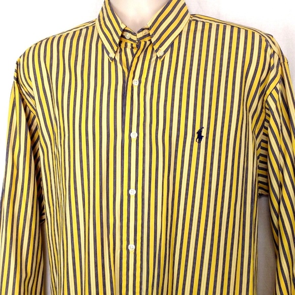 ralph lauren yellow button down shirt